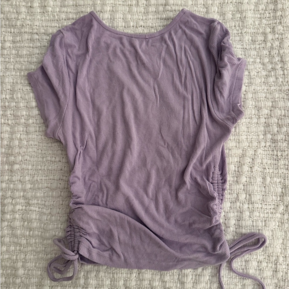 Lilac Ribbed Crop Top - Picture 3 of 4